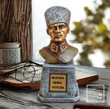 Mustafa Kemal Atatürk Büst Heykeli Biblosu Ev Ofis Büro Dekorasyonu İş Hediyesi Dekoratif Objeler