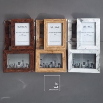 GLX77-3 6’lı Kolaj Fotoğraf Çerçevesi, Duvar ve Masa Dekoru, Modern Ofis Hediyesi Obje