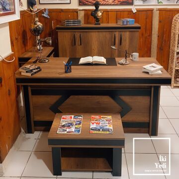 Sasseo Ofis Mobilyası Takımı Büro Mobilyaları Makam Çalışma Odası Seti Yönetici Patron