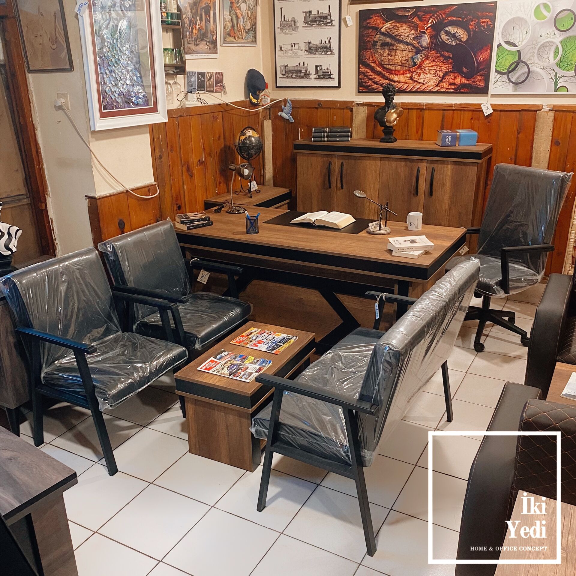 Sasseo Ofis Mobilyası Takımı Büro Mobilyaları Makam Çalışma Odası Seti Yönetici Patron