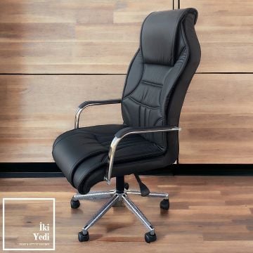 Sasseo Büro Mobilyası Ofis Mobilyaları Makam Odası Takımı Yönetici Çalışma Masası Seti Patron Grubu