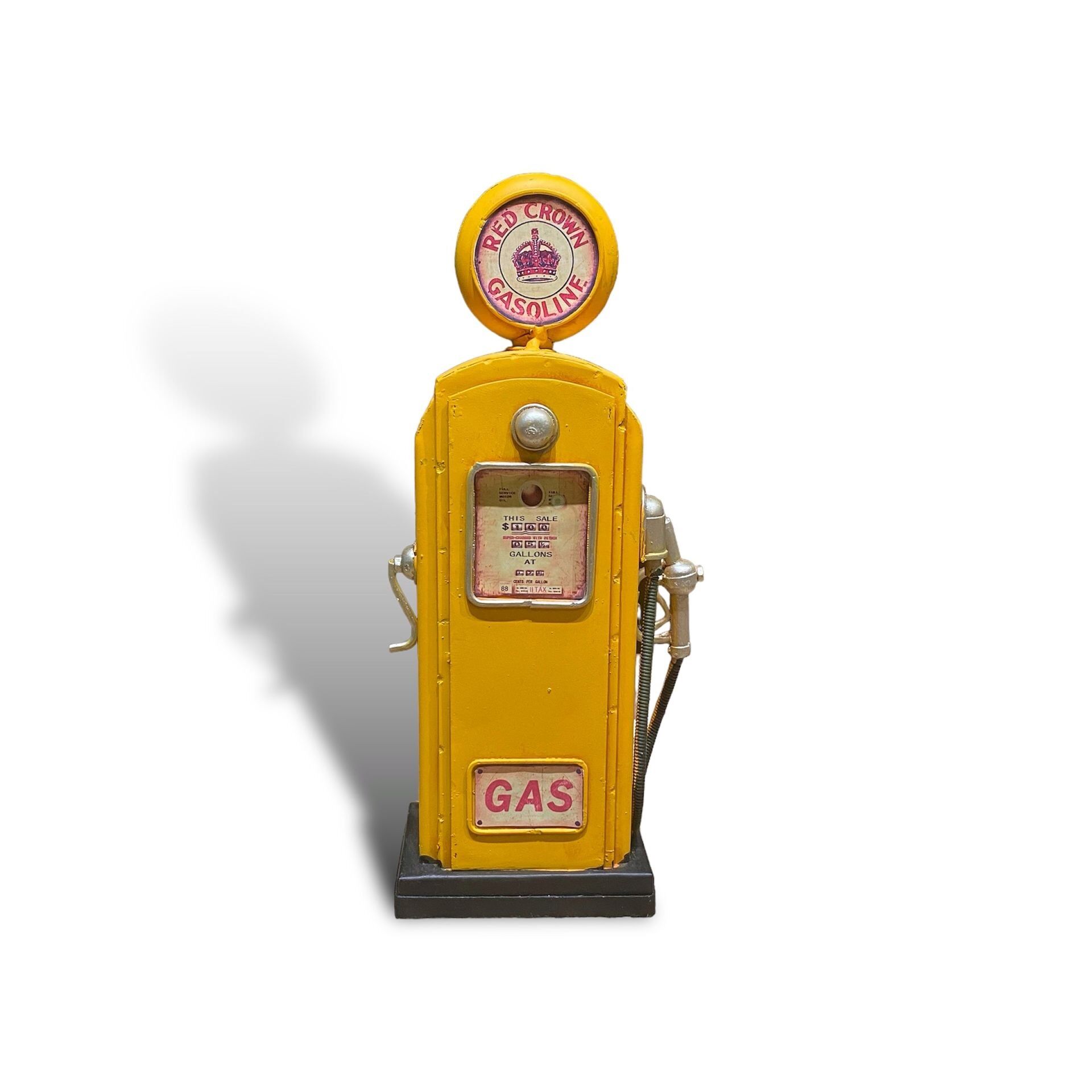 RCG Metal Yakıt Pompası Maketi Sarı Benzin Pompa Dekoru Vintage