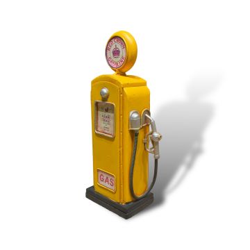 RCG Metal Yakıt Pompası Maketi Sarı Benzin Pompa Dekoru Vintage