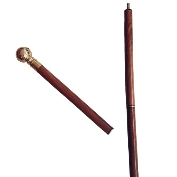 Oedipus Pusulalı Pirinç Topuzlu Masif Ahşap Baston 94 cm Portatif Geleneksel Antika Tasarımlar