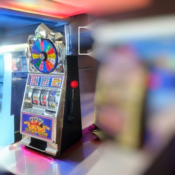 Mini Slot Makinesi Masa Üstü Slot Oyunu Casino Temalı Dekoratif Slot Makinesi Hediyelik 77-1