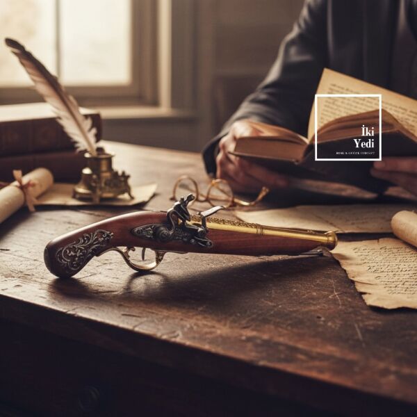 William 2’li Ahşap Kutulu Düello Tabancası Maketi, Dekoratif Tarihi Silah Seti Hediyelik Obje Lüks