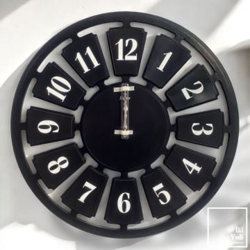 Eckhart 70 cm Siyah Büyük Duvar Saati – Modern Duvar Dekoru Ev Ofis Hediyesi Kullanışlı Hediyelik