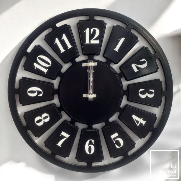 Eckhart 70 cm Siyah Büyük Duvar Saati – Modern Duvar Dekoru Ev Ofis Hediyesi Kullanışlı Hediyelik