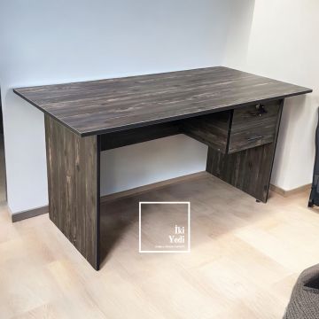 Repondant 140 cm Siyah Eskitme Çekmeceli Çalışma Masası Ofis Sekreter Masa Modelleri Büro Personel Bilgisayar Masası Ofis Mobilyaları