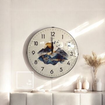 Lorente 35 cm Minimal Sessiz Mekanizmalı Duvar Saati, Modern Dekoratif Salon Ofis Saati