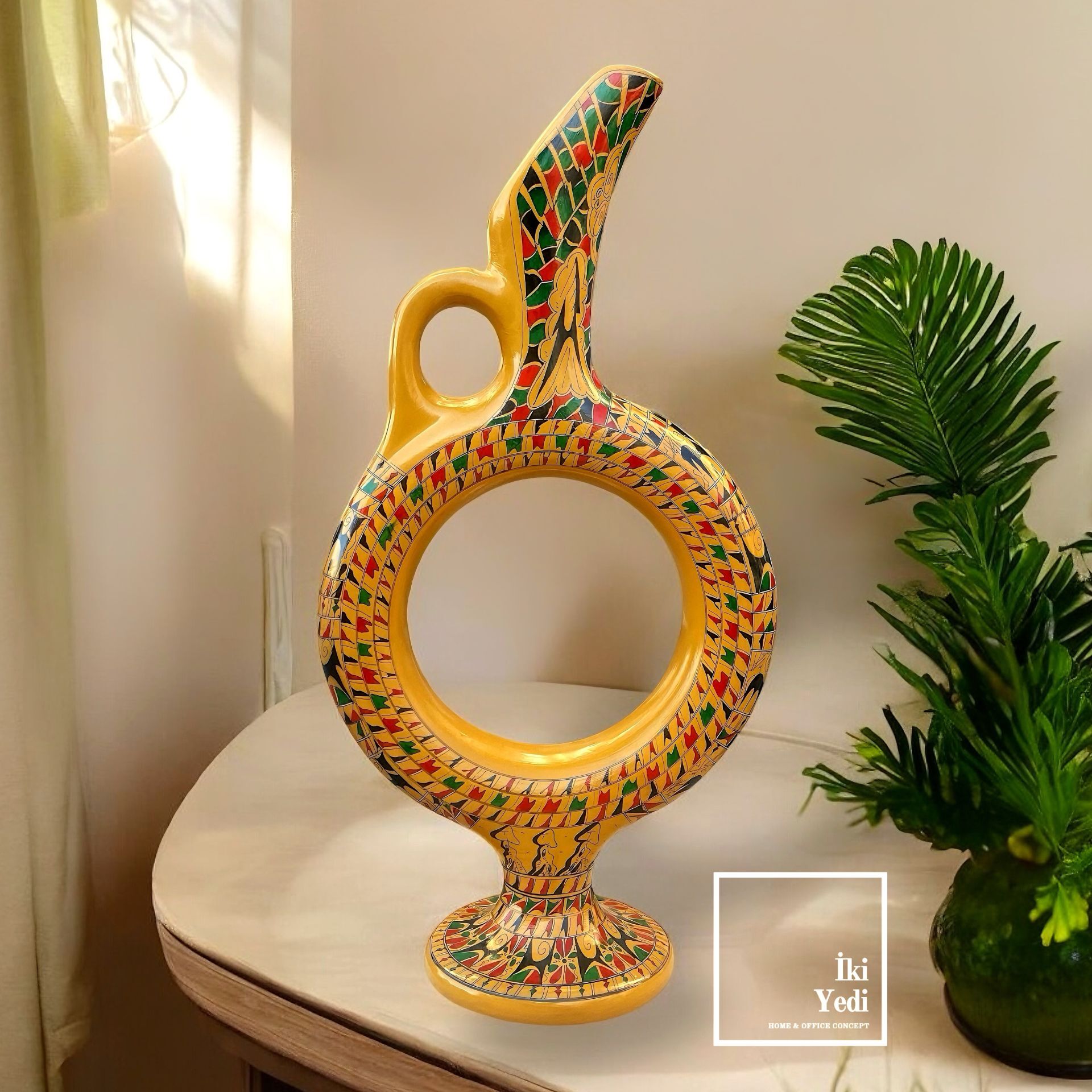 Nevşehir Hitit Halkalısı Obje Geleneksel Seramik Sanatı Anadolu Türk Kültürü Kapadokya İşlemeli Şık