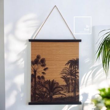 Egzotik Palmiye Bambu Duvar Süsü – Naturel Otantik Ev ve Ofis Dekoru, Rustik Hediyelik Aksesuar