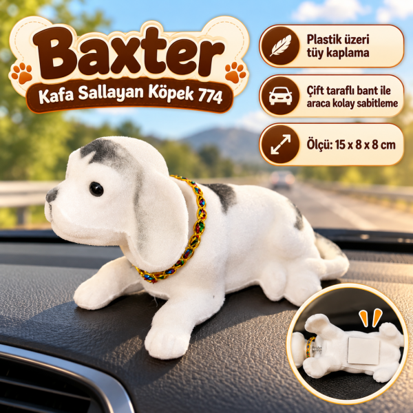 Baxter 774 Kafa Sallayan Köpek Torpido Üstü Araç İçi Nostaljik Aksesuar Köpek Biblo Dalmaçyalı