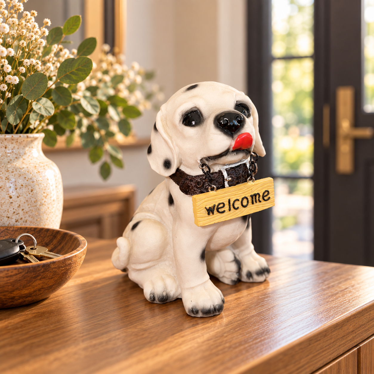Buddy Welcome 773 Köpek Biblo Dekoratif Hoş Geldiniz Figürü Giriş Antre Aksesuar Obje 14 cm