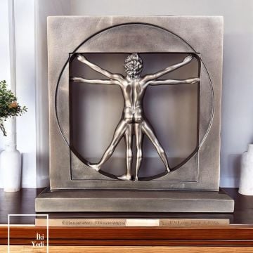 Veronese Da Vinci Vitruvius Adamı Bronz Heykel – Dekoratif Obje, Ev Ofis VIP Hediyelik Dekor