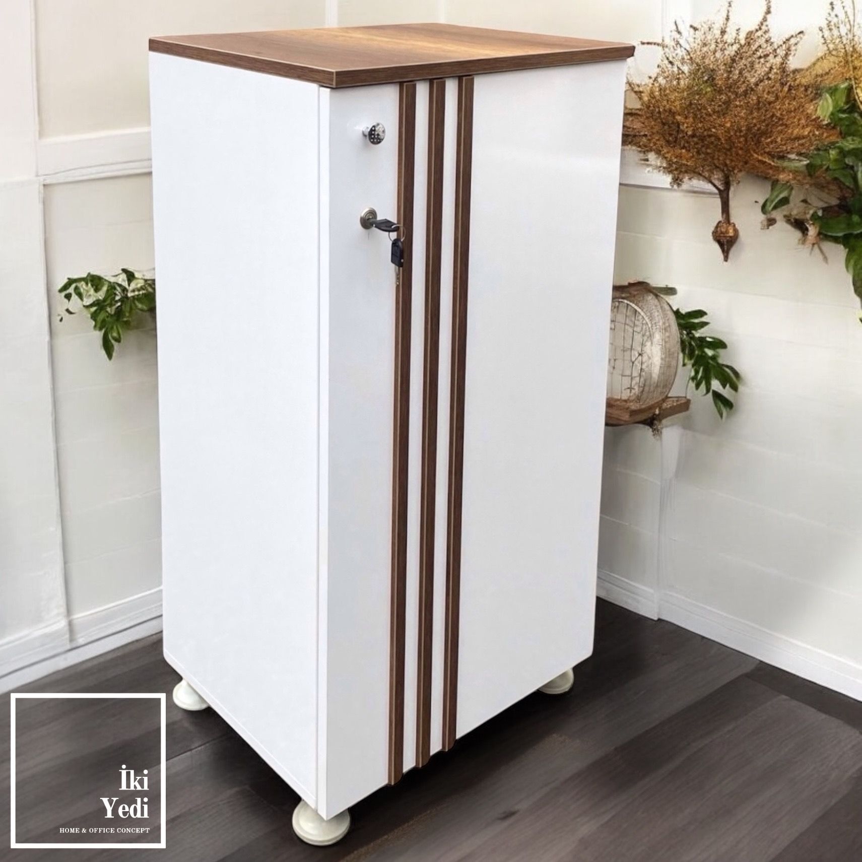 Stefan Kilitli Çok Amaçlı Dolap Modern Tasarım Raflı Ofis ve Ev Dolabı Ayakkabılık