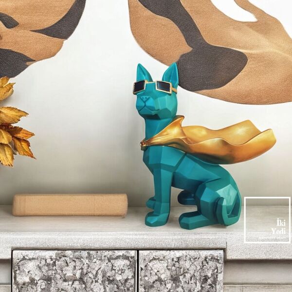 Pelerinli Köpek Figürü Anahtarlık ve Takı Koymalık Dekoratif Kase Modern Ev Ofis Aksesuarı Hediye