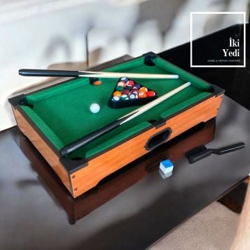Masa Üstü Bilardo Oyunu Eğlenceli Hobi Oyunu Ev ve Ofis Bilardo Seti Hediyelik Masa Oyunu