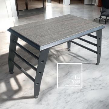 Palermo Metal Ayaklı Antrasit Meşe Orta Sehpa Modern Sehpa Modelleri Ev Dekorasyonu Ofis Mobilyalar