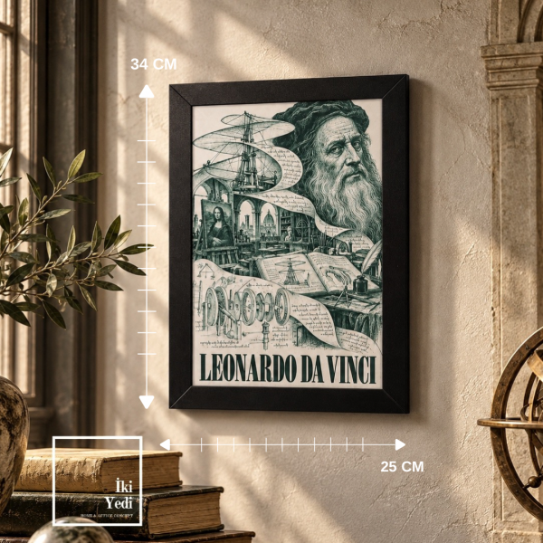 Leonardo Da Vinci Eskiz Çizimleri Poster Tablo Rönesans Duvar Dekoru Mühendise Hediye Ofis Dekorlar