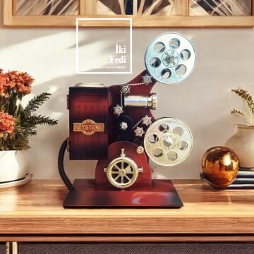 Keystone Retro Sinemaskop Müzik Kutusu Film Makinesi Tasarımı, Dekoratif Biblo, Nostaljik Hediyelik