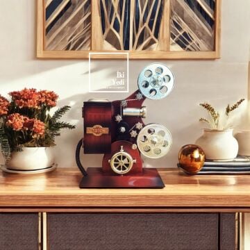 Keystone Retro Sinemaskop Müzik Kutusu Film Makinesi Tasarımı, Dekoratif Biblo, Nostaljik Hediyelik