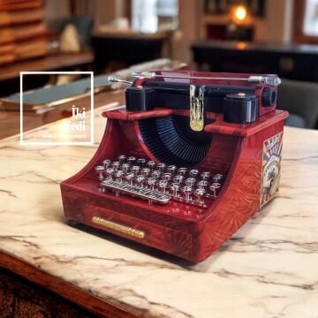 Daktilo Müzik Kutusu Retro Yazı Makinesi Hareketli Müzikli Biblo Ofis Hediyesi Nostaljik Dekor Obje