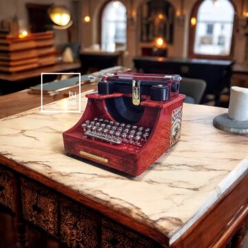 Daktilo Müzik Kutusu Retro Yazı Makinesi Hareketli Müzikli Biblo Ofis Hediyesi Nostaljik Dekor Obje