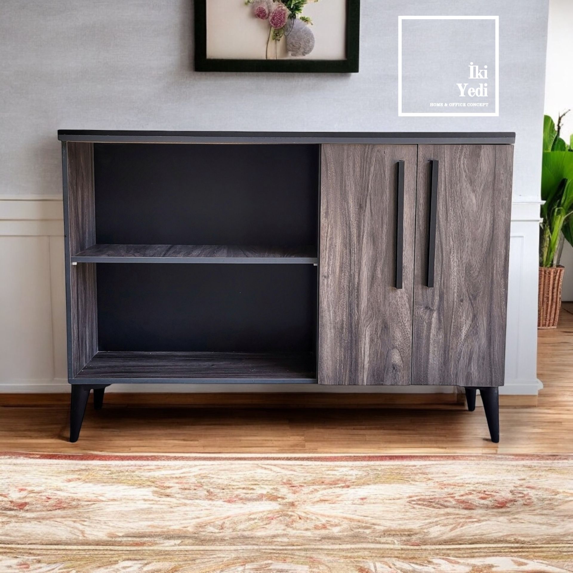 Bavyera 160 cm Konsol Tipi Ofis Dosya Dolabı Dosyalık Dolap Klasörlük Evrak Tv Ünitesi Çok Amaçlı Mobilya Ev Salon Büro Mobilyaları