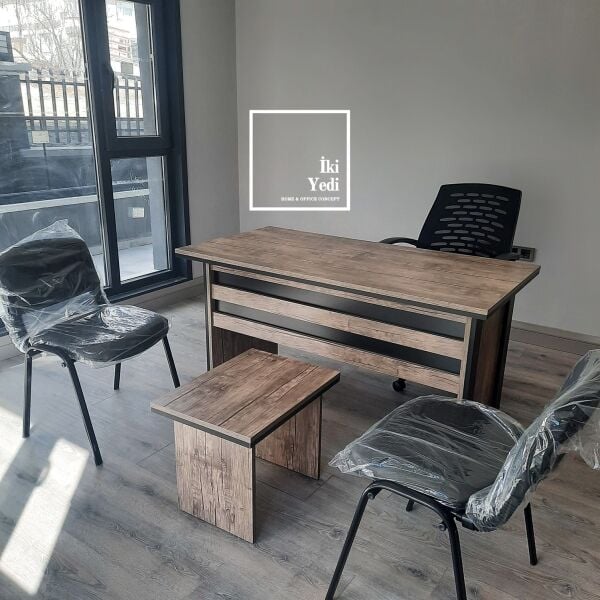 Lucre Ofis Çalışma Masası Takımı Personel Sekreterya Grubu Çekmeceli Masa Misafir Sandalyesi Çalışma Koltuğu Seti Büro