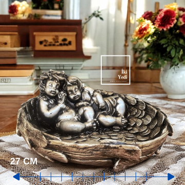 Meleklerin Yuvası : Melek Çocuk Figürlü Dekoratif Kase Masa Üstü Obje Biblo ve Aksesuar Ev Hediyesi