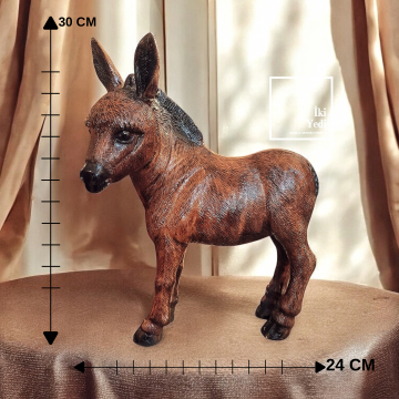 Donkey Büyük Dekoratif Eşek Heykeli Gerçekçi Tasarım Biblo Ev ve Ofis Hediyelik Obje Çiftlik Doğa