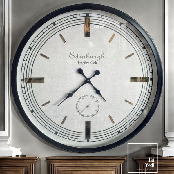 Edinburgh 80 CM Dev Duvar Saati Büyük Saat Modelleri Ev Salon Ofis Büro Dekorasyon Hediyelik Modern Saatler