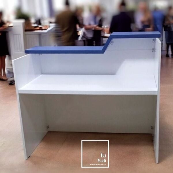 Prefet 140 cm Çok Renkli Mavi Yeşil Pembe Karşılama Bankosu Resepsiyon Masası Para Kasası Desk Ofis Okul Otel Cafe Restoran Mobilyaları