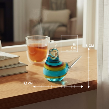 Blupe Serisi El Yapımı Renkli Cam Kuş Biblo Obje Dekoratif Cam Kuş Figür Ev Ofis Aksesuarı