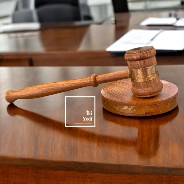 Martea Hakim Tokmağı Ahşap Pirinç Karartma Avukat Savcı Hakim Hediyesi Hukuk Ofisi Dekorasyon Obje