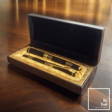 Clinton Lüks Kalem Seti – Kutulu Dolma ve Roller Kalem, VIP Ofis Hediyesi, Koleksiyon Kalemi