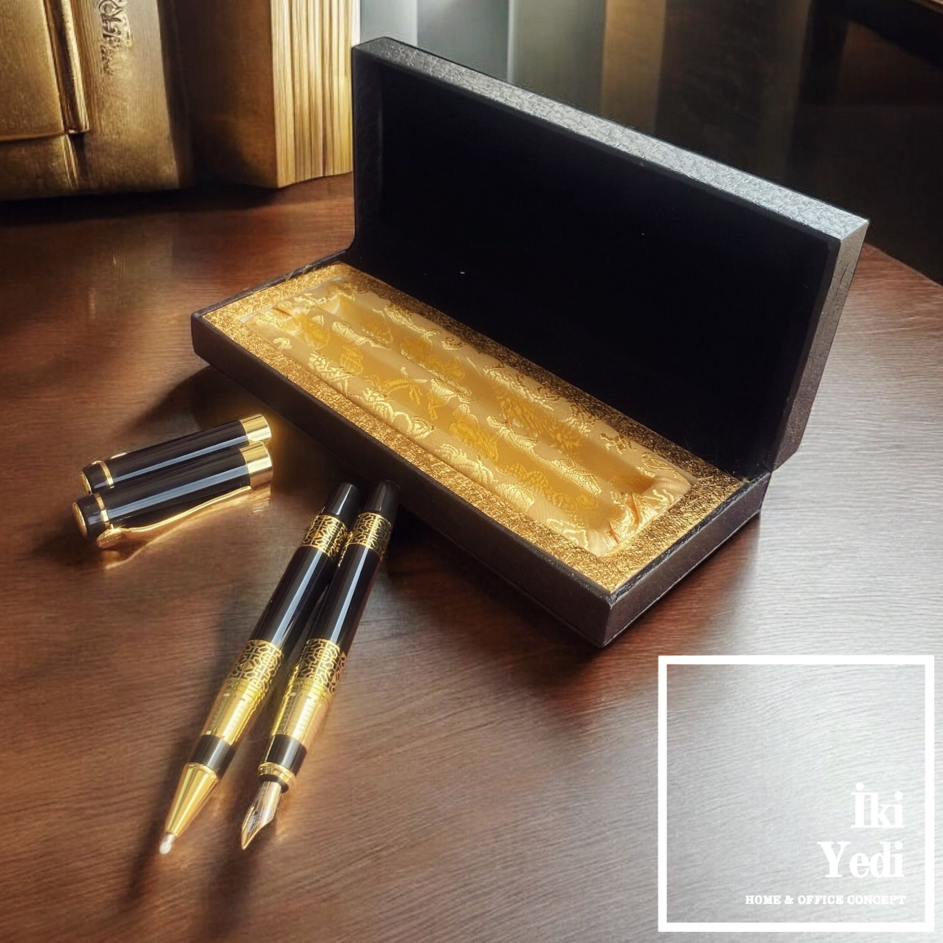 Clinton Lüks Kalem Seti – Kutulu Dolma ve Roller Kalem, VIP Ofis Hediyesi, Koleksiyon Kalemi