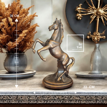 Miroslav Şahlanan At Heykeli Bronz Renk Dekoratif Biblo Ev Ofis Masaüstü Obje At Figürü Hediyelik