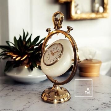 Laxter Antik Eskitme Tasarım Masa Saati Şömine Saati Lüks Hediyelik Ev Ofis Masa Üstü Aksesuar Şık