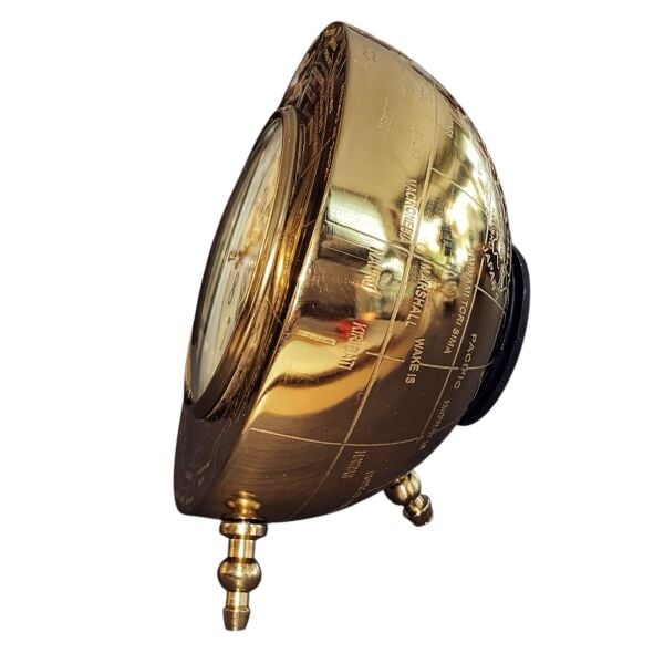 Maurice Pirinç Döküm Lüks Masa Saati Antik Eskitme Dünya Haritalı Tasarım Şömine Saati Ofis Ev Şık