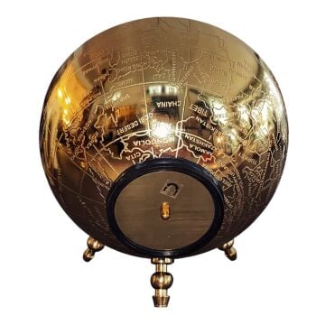 Maurice Pirinç Döküm Lüks Masa Saati Antik Eskitme Dünya Haritalı Tasarım Şömine Saati Ofis Ev Şık