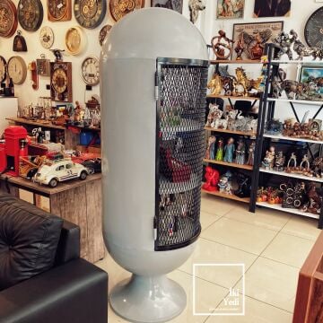 Doyers Roket Tasarım Metal Şaraplık Bar Dolabı Kadeh Askılı, Raflı, Endüstriyel Tarz İçki Dolabı Mobilya Dekorasyon