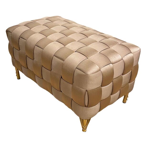 Paul Örgü Tasarım Puf Metal Gold Ayaklı Kumaş Örme Bench Bank Ev Mobilya Antre Dekorasyonu Yatak Odası Tuvalet Aynası Önü