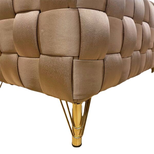 Paul Örgü Tasarım Puf Metal Gold Ayaklı Kumaş Örme Bench Bank Ev Mobilya Antre Dekorasyonu Yatak Odası Tuvalet Aynası Önü