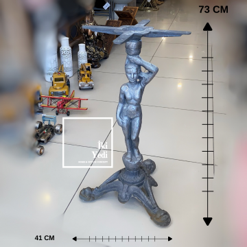 Rosselini Kadın Figürlü İtalyan Tasarım Döküm Demir Ayak Metal Cafe Masa Ayağı Lüks Kaliteli VIP