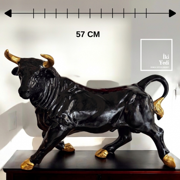 Hilgers Büyük Boğa Heykeli Siyah Dekoratif Objeler Ofis Hediyesi Ev Dekorasyonu Ürünleri