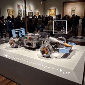 Ferro Formula 1 Metal Maket Araba Dekoratif Antika Tasarım El Yapımı Model Vintage Ev Ofis Aksesuar