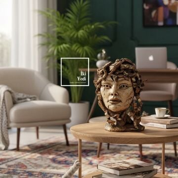 Miriam Dekoratif Yüz Heykeli – Modern Sanat Figürü 37,5x29 cm Ev Ofis Dekorasyonu Hediyelik Objeler
