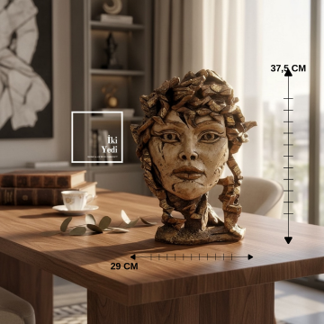 Miriam Dekoratif Yüz Heykeli – Modern Sanat Figürü 37,5x29 cm Ev Ofis Dekorasyonu Hediyelik Objeler